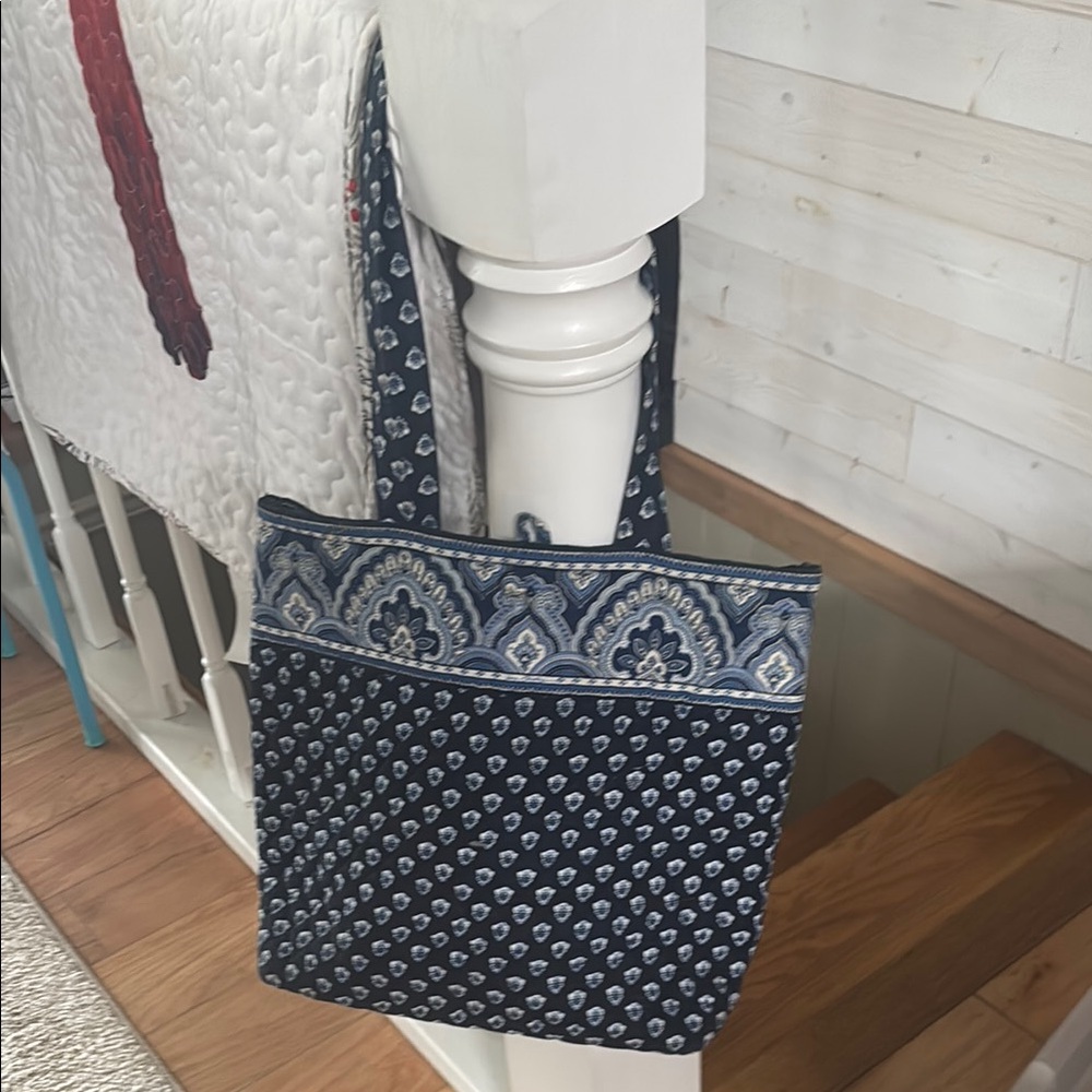 Vera Bradley Blue and White Geometric Shoulder Bag